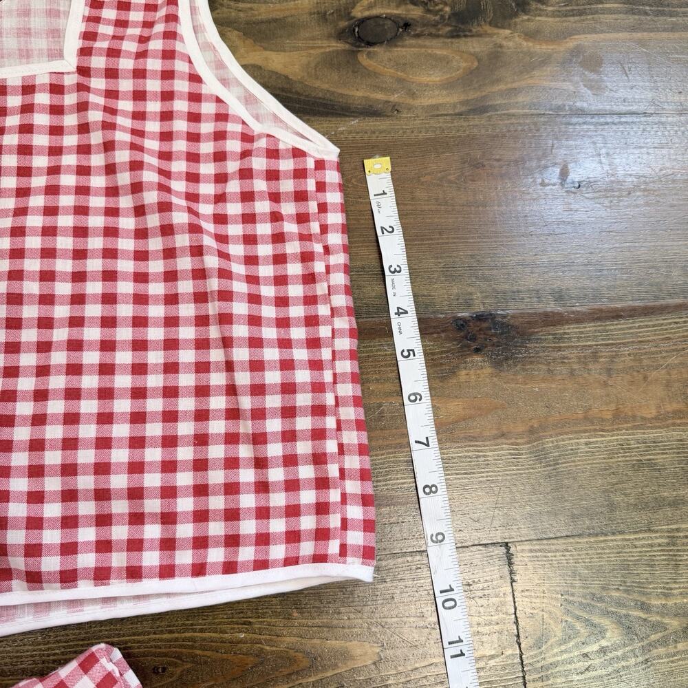 Handmade 2 piece set Woman's Size Small Skirt & Boxey Top Red Gingham - Picture 6 of 6
